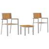 vidaXL Gar&eth;ur bor&eth;sett 3 pcs Br&uacute;nn Hrein akas&iacute;utr&eacute;