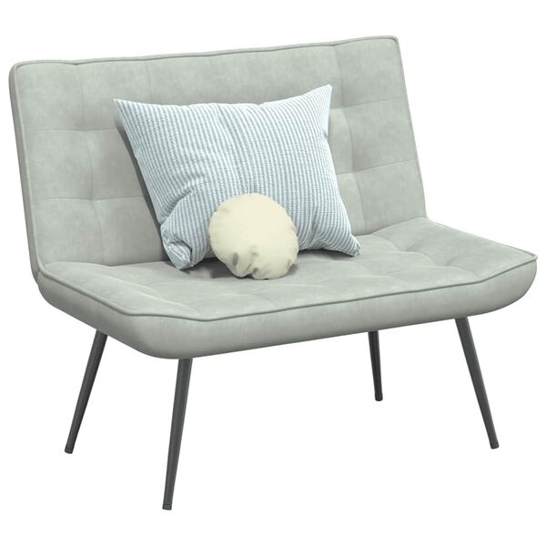 vidaXL Bekkur Lj&oacute;sgr&aacute;r 110x74x84 cm Flauel