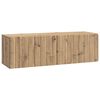 vidaXL Veggfestur sj&oacute;nvarpssk&aacute;pur Handverkseik 98 x 31 x 30 cm