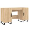 vidaXL Skrifbor&eth; Sonoma Eikarlitur 140x50x75 cm Samsettur Vi&eth;ur