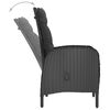 vidaXL 3 stykki garðborðstofusett Poly Rattan og Acacia Wood Black