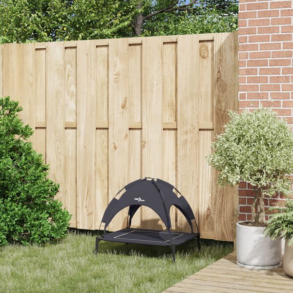 vidaXL Hundarúm Svartur s Stál