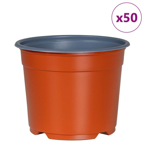 vidaXL Bl&oacute;mapottur 50 pcs terracotta &Oslash; 15 x 12.5 cm Plast