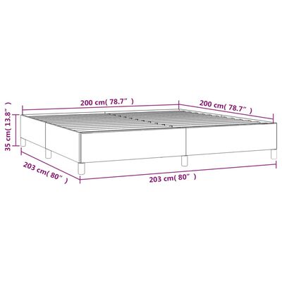 vidaXL Rúmgrind án Dýnu Dökkbrúnu 200x200cm Textílefni