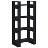 vidaXL B&oacute;kask&aacute;pur/Skilr&uacute;m Svart 60x35x125 cm Gegnheill Vi&eth;ur