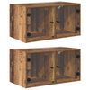 vidaXL Veggsk&aacute;par 2 pcs Gamall vi&eth;ur 68 x 37 x 35 cm Samsettur vi&eth;ur