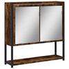vidaXL Speglask&aacute;pur fyirr Ba&eth; Reykt Eik 60x16x60 cm Samsettur Vi&eth;ur