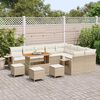 vidaXL Gar&eth;s&oacute;fa sett me&eth; p&uacute;&eth;i 13 pcs Beige og krem p&oacute;l&yacute;rattan