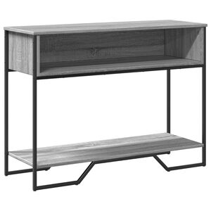 vidaXL Veggbor&eth; Gr&aacute;tt Sonoma 100x35x74,5 cm Samsettur Vi&eth;ur