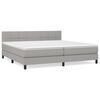 vidaXL H&oacute;lfa&eth; Springr&uacute;m me&eth; D&yacute;nu Lj&oacute;sgr&aacute;tt 200x200 cm Efni
