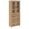 vidaXL H&aacute;hyllask&aacute;pur me&eth; hillu 2 pcs Artisan Eik Samsettur vi&eth;ur