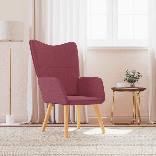 vidaXL H&aelig;gindast&oacute;ll V&iacute;nrautt Tau&aacute;kl&aelig;&eth;i