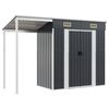 vidaXL Gar&eth;sk&uacute;r me&eth; Framlengdu &THORN;aki Reykgr&aacute;tt 277x107x181 cm St&aacute;l