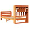 vidaXL Rúm með Bókahillu án Dýnu Vaxbrúnn 75x190 cm Gegnheil Fura