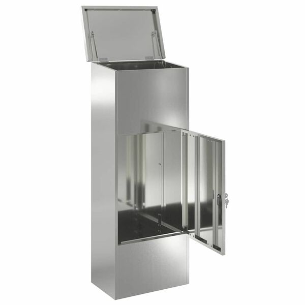 vidaXL P&oacute;stkassi Svartur 44,5 x 29 x 110,5 cm Galvaniserad st&aacute;l