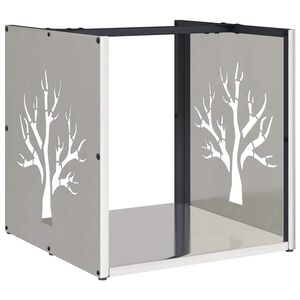 vidaXL Eldiviðargrind 40x40x40 cm Ryðfrítt stál