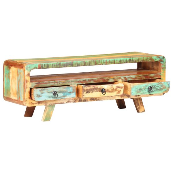 vidaXL Sjónvarpsskenkur 117x30x41 cm Gegnheill Endurunninn Viður