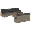 vidaXL 11 Hluta Gar&eth;s&oacute;fasett me&eth; Sessum Gr&aacute;r P&oacute;l&yacute;rattan