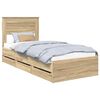 vidaXL Ramsv&iacute;k me&eth; sk&uacute;ffu Sonoma Eik 90 x 200 cm Verkfr&aelig;&eth;ilegt tr&eacute;