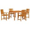 vidaXL Gar&eth;ur bor&eth;sett 5 pcs Br&uacute;nn Hrein akas&iacute;utr&eacute;