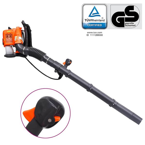 145828 vidaXL Petrol Backpack Leaf Blower 900 m³/h 42,7 cc