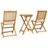 vidaXL Garð Bistro Set 3 pcs Brúnn Gegnheill akasíuviður