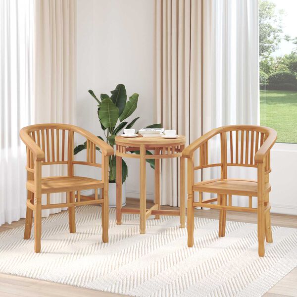 vidaXL St&oacute;ll 2 pcs Br&uacute;nn 63 x 58 x 89 cm Solid teak vi&eth;ur