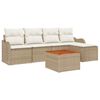 vidaXL Gar&eth;s&oacute;fa sett me&eth; p&uacute;&eth;i 6 pcs Drapplita&eth;ur p&oacute;l&yacute;rattan