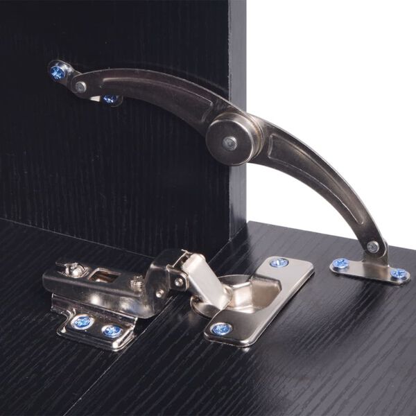 vidaXL &aacute;tta stykki ba&eth;herbergish&uacute;sg&ouml;gn og handlaugarsett svart