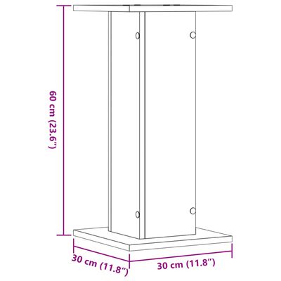 vidaXL Plöntustandar 2 stk Svört 30x30x60 cm Samsettur Viður