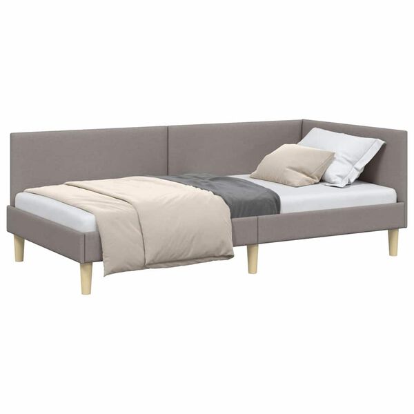 vidaXL Hornrúm ramma með höfuðgafl Mógrár 90 cm x 190 cm Flauel