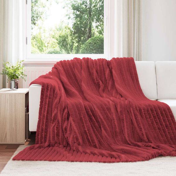 vidaXL Kast teppi Bordeaux Rau&eth;ur 240 x 220 cm Fl&iacute;s