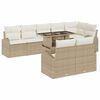 vidaXL Gar&eth;s&oacute;fa sett me&eth; geymslu 9 pcs Beige og krem p&oacute;l&yacute;rattan