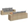 vidaXL 7 Hluta Gar&eth;s&oacute;fasett me&eth; Sessum Drapplita&eth; P&oacute;l&yacute;rattan