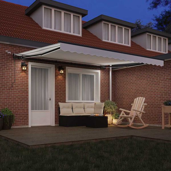 vidaXL R&uacute;&eth;ufegar me&eth; Hv&iacute;tt 400 &times; 300 cm P&oacute;l&yacute;ester