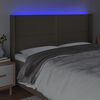 vidaXL LED h&ouml;fu&eth;gafl M&oacute;gr&aacute;tt 203x16x118/128 cm Efni