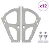 vidaXL L&oacute;&eth;arhengi fyrir hli&eth; 12 pcs Silfur 235 x 155 x 30 mm J&aacute;rn