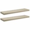 vidaXL Vegghengdar Hillur 2 stk. Eikarlita&eth;ar 90x23,5x3,8 cm MDF