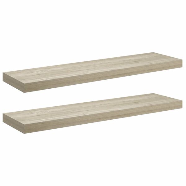 vidaXL Vegghengdar Hillur 2 stk. Eikarlita&eth;ar 90x23,5x3,8 cm MDF