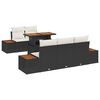 vidaXL Gar&eth;s&oacute;fa sett me&eth; geymslu 6 pcs Svartur Poly rattan