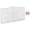 vidaXL Bogadreginn Grj&oacute;tkassi 5 stk. 400x50x200/220 cm Sinkh&uacute;&eth;a&eth; J&aacute;rn