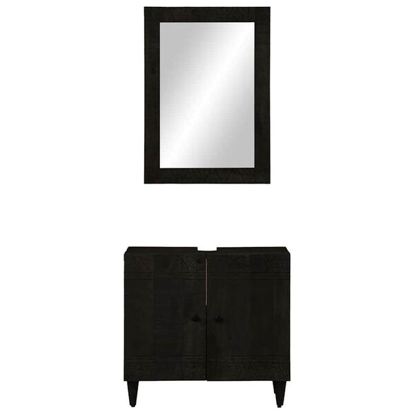 vidaXL Ba&eth;herbergish&uacute;sgagnasett 2 Hlutir Gegnheill Mang&oacute;vi&eth;ur