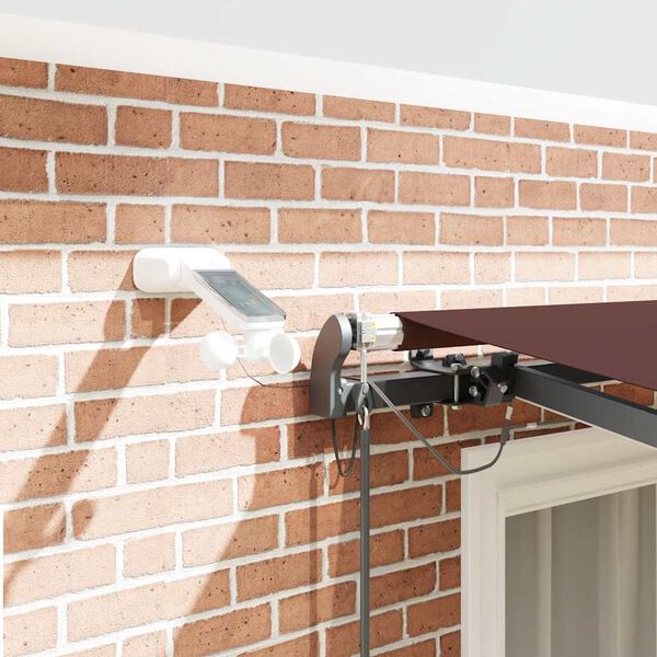 vidaXL sj&aacute;lfvirkt &uacute;tdraganlegt skyggni me&eth; lj&oacute;sd&iacute;&oacute;&eth;um Br&uacute;n 300x250 cm