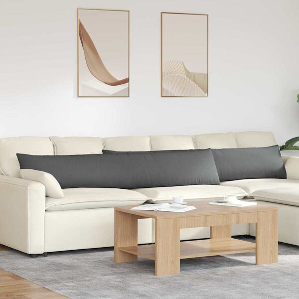 vidaXL S&oacute;fap&uacute;&eth;ar 2 pcs D&ouml;kk gr&aacute; 200 x 40 cm d&uacute;kur