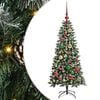 vidaXL Gervi j&oacute;latr&eacute; me&eth; 150 LED Gr&aelig;nn 120 cm PVC, plast og st&aacute;l