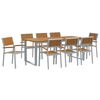 vidaXL Gar&eth;ur bor&eth;sett 9 pcs Gr&aacute;r Hrein akas&iacute;utr&eacute;