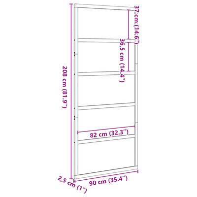 vidaXL Rennihurð Hvít 90x208 cm Gegnheil Fura