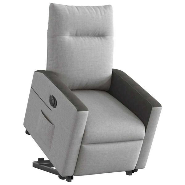 vidaXL Electric Stand up Recliner stóll Cloud Grey Efni