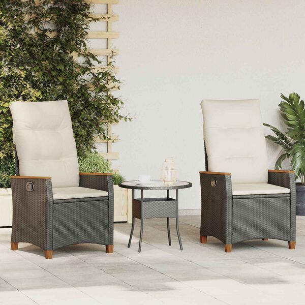 vidaXL Upphafandi Gar&eth;st&oacute;ll Svartur og krem 64 x 57,5 x 112 cm