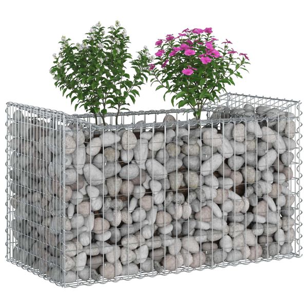 vidaXL Gabion h&aelig;kka&eth; r&uacute;m Silfur 50 x 100 x 60 cm Galvaniserad st&aacute;l